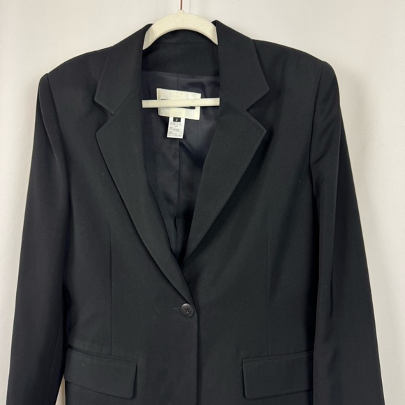 Votre Nom Designer Paris Black Blazer Jacket One Button w/ Pockets Size 2 US M - Picture 3 of 11